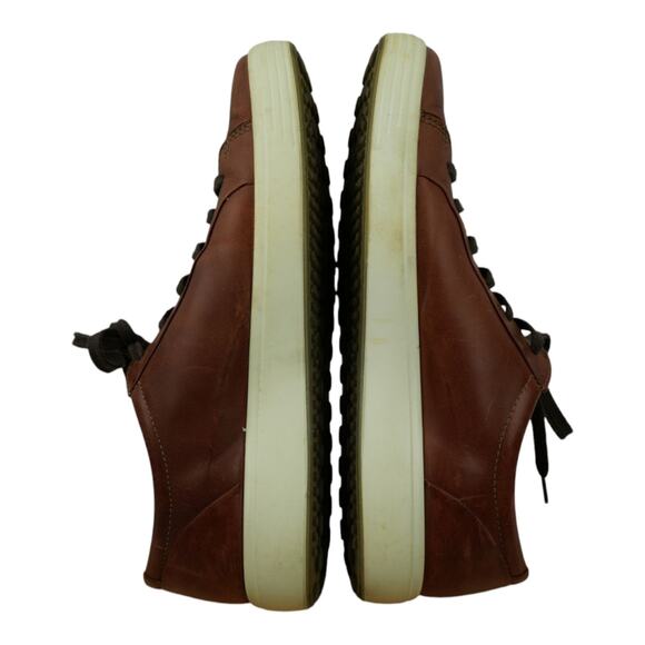 Ecco Soft 7 Shoes Lace Up Sneaker Size US 10-10.5 EU 44 Cognac Brown Leather - Picture 7 of 10
